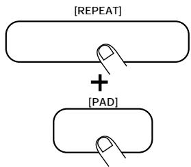 ZOOM RT234 - STEP4 To repeat a pattern even when the pad is released, hit the pad while holding the [REPEAT/STEP] key down. - 1