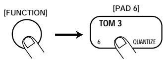 ZOOM RT234 - STEP2 Press the [FUNCTION] key and then pad 6 (QUANTIZE). - 1