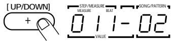 ZOOM RT234 - STEP2 Use the [UP/DOWN] keys to select the desired pattern number. - 1