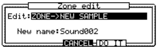 AKAI MPC2000 - ZONE->NEW SAMPLE - 1