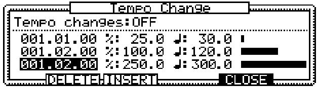 AKAI MPC2000 - Entering and Modifying a Tempo Change - 3