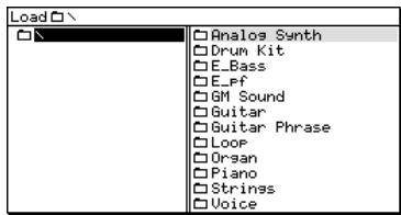 AKAI MPC4000 - Move the cursor to the file list, and use the CURSOR [] /[▼] /[▲] /[►] keys to select the file you want to load. - 1