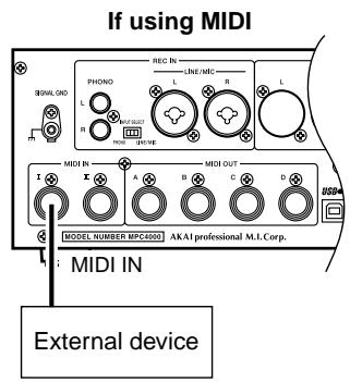 AKAI MPC4000 - Synchronizing the MPC4000 to an external device - 1