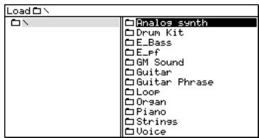 AKAI MPC4000 - Move the cursor to the file list, and use the CURSOR [] /[▼] /[▲] /[►] keys to select the file you want to load. - 2