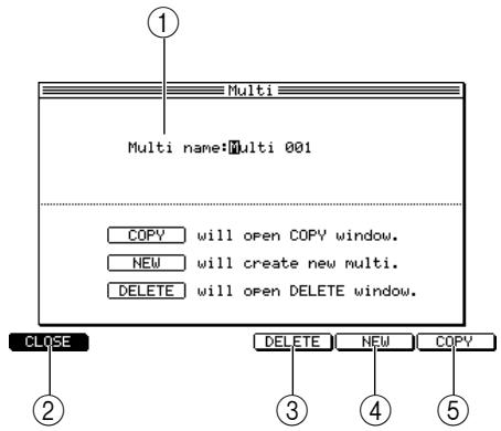 AKAI MPC4000 - Move the cursor to the Multi list, and press the [WINDOW] key. - 1