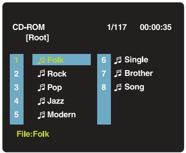 AKAI DVR4400SSCFR - Playing a MP3 file disc - 1
