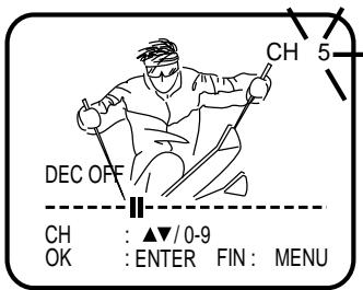 AKAI DVV606N - Pour recevoir une chaîne cryptée à l'aide d'un décodeur, afficher DEC on par ou “DEC OFF” se change en “DEC on”. - 4