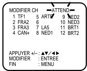 AKAI DVV606N - Presser MENU. Sélectionner l'option REGLAGE DES CANAUX - 7