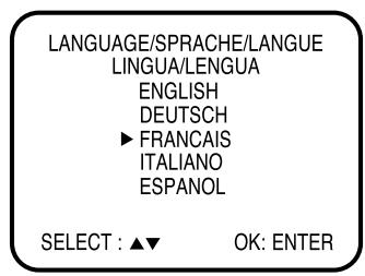 AKAI DVV606N - Par ▲ ou ⊙ sélectionner la langue (FRANCAIS). Valider par ENTER. - 1