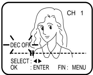 AKAI DVV606N - Pour recevoir une chaîne cryptée à l'aide d'un décodeur, afficher DEC on par ou “DEC OFF” se change en “DEC on”. - 1