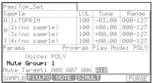 AKAI MPC5000 - Mute groups - 1