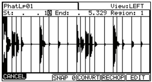 AKAI MPC5000 - Adjusting the Start / End Point of the Region - 1
