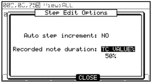 AKAI MPC5000 - 'Auto step increment' field - 1