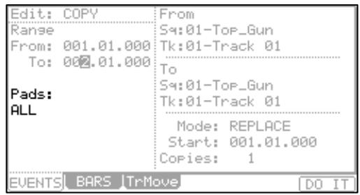 AKAI MPC5000 - When DRUM track is selected: - 2