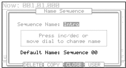AKAI MPC5000 - Changing the Default Name for a Sequence - 1
