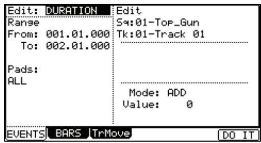 AKAI MPC5000 - Changing the duration of an event (DURATION) - 1