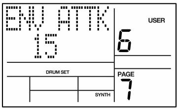 AKAI XR20 - PAGE 7: ATTACK ENVELOPE (SYNTH ONLY) - 1