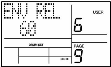 AKAI XR20 - PAGE 9: RELEASE ENVELOPE (SYNTH ONLY) - 1