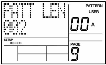 AKAI XR20 - PAGE 9: PATTERN LENGTH - 1