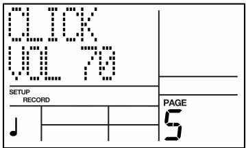 AKAI XR20 - PAGE 5: SET CLICK VOLUME (CLICK VOL) - 1
