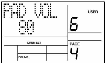 AKAI XR20 - PAGE 4: PAD VOLUME - 1