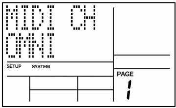 AKAI XR20 - Page 1 / MIDI CHANNEL (MIDI CH) - 1