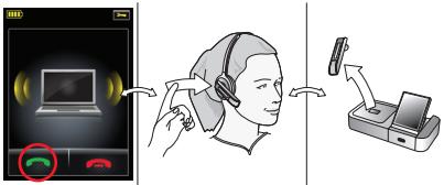 JABRA GO 6470 - Para responder una llamada desde un softphone o Telefono móvil: - 1