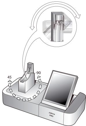 JABRA PRO 9465 DUO - Adjusting the Headset Cradle - 1