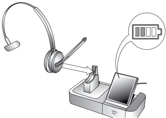 JABRA 9470 - Placing the Headset in its Cradle - 1