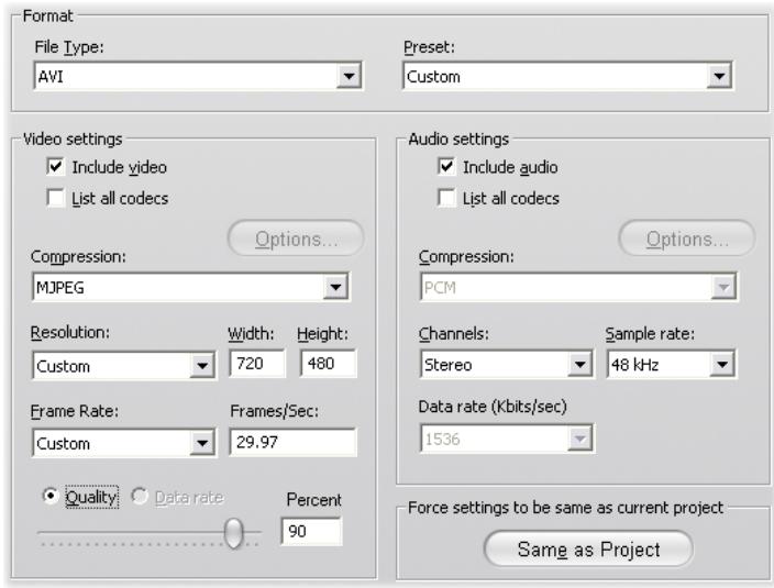 PINNACLE STUDIO 10 PLUS - Make File settings - 1