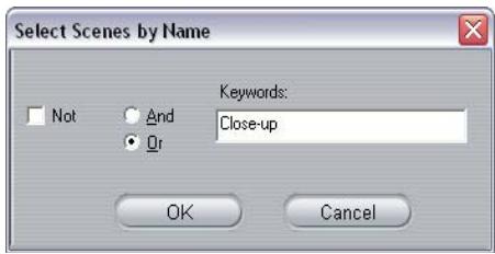 PINNACLE STUDIO 10 PLUS - Selecting scenes by name - 1