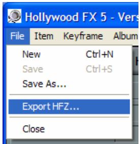 PINNACLE HOLLYWOOD FX V5.5 - To export a modified or custom-created effect: - 1