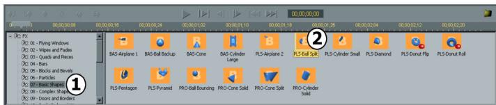 PINNACLE HOLLYWOOD FX V5.5 - Selecting an FX - 1