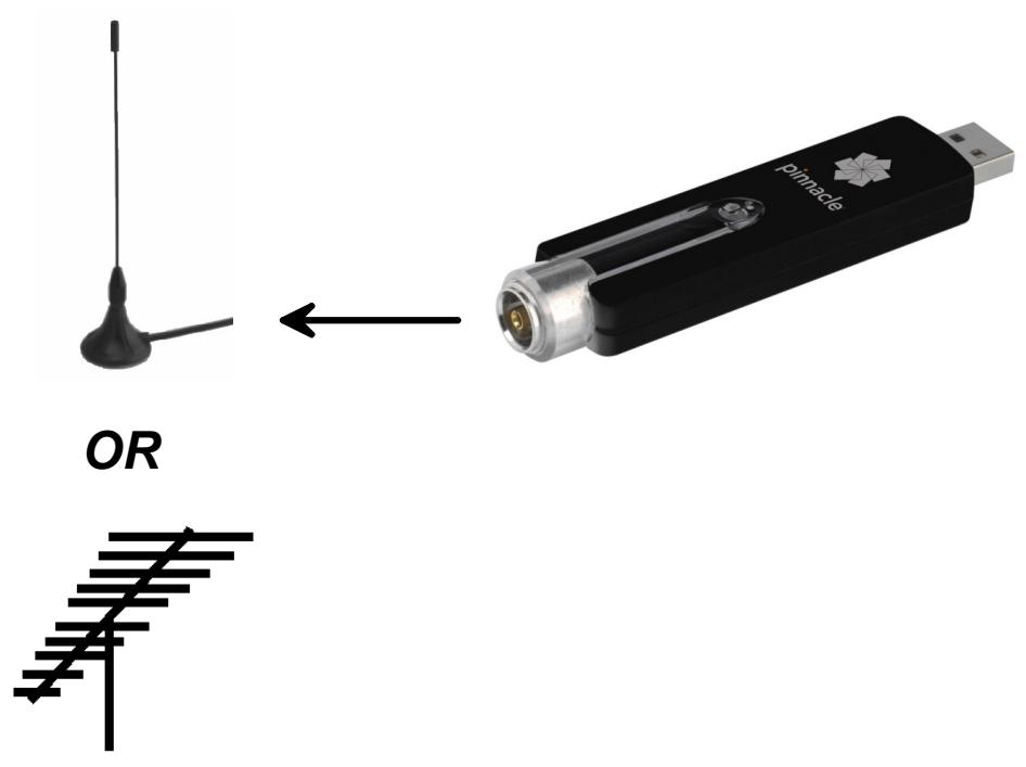 PINNACLE PCTV HYBRID PRO STICK 320E - Connecting the antenna - 1