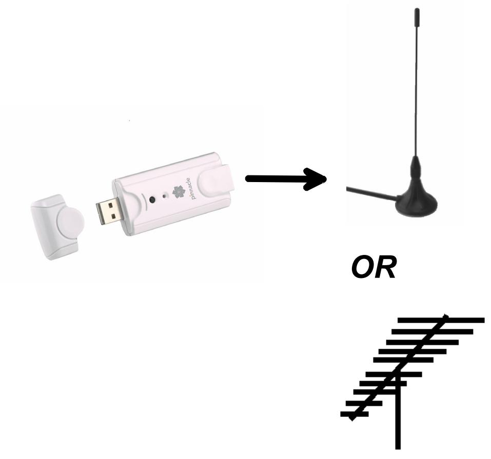 PINNACLE PCTV USB-STICK - Connecting the antenna - 1