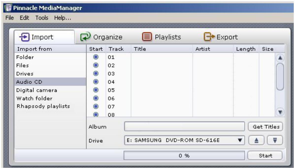 PINNACLE SHOWCENTER - Insert the CD and select the drive - 1