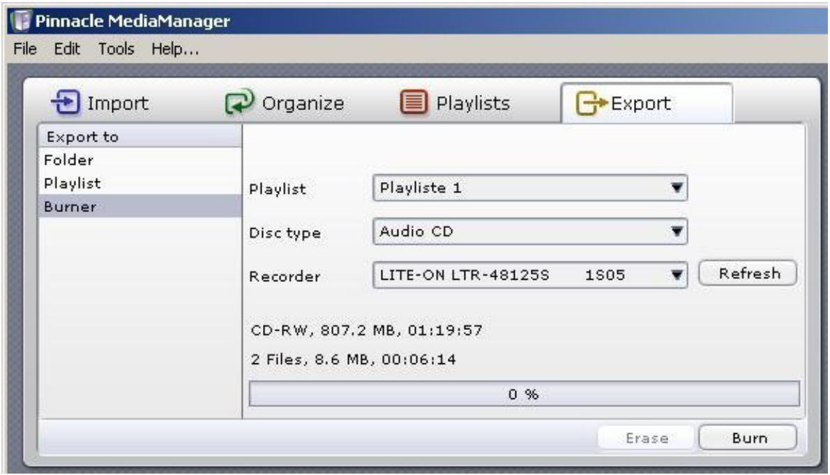 PINNACLE SHOWCENTER - Exporting to a Burner - 1