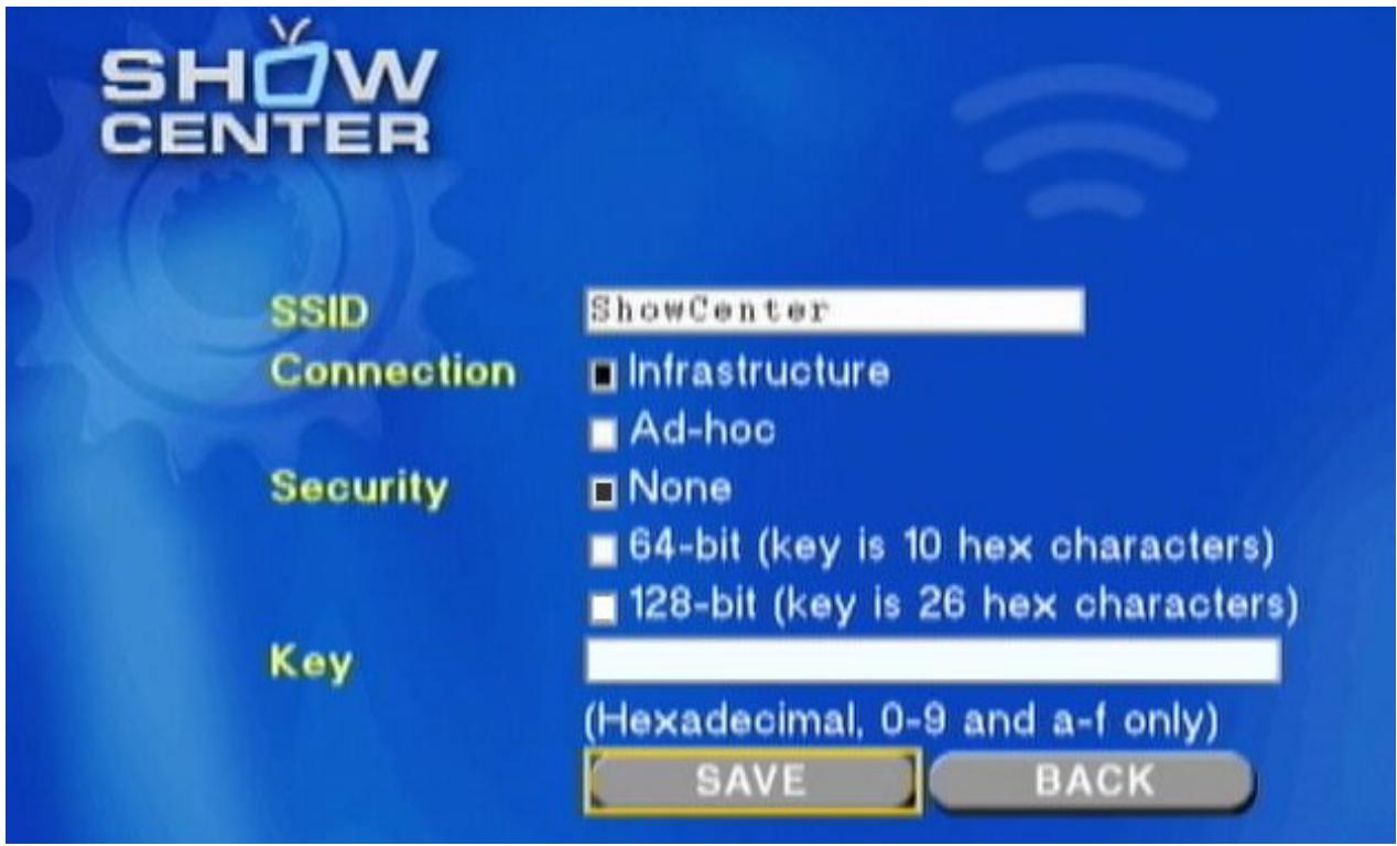 PINNACLE SHOWCENTER - Wireless network configuration for the ShowCenter Player - 2