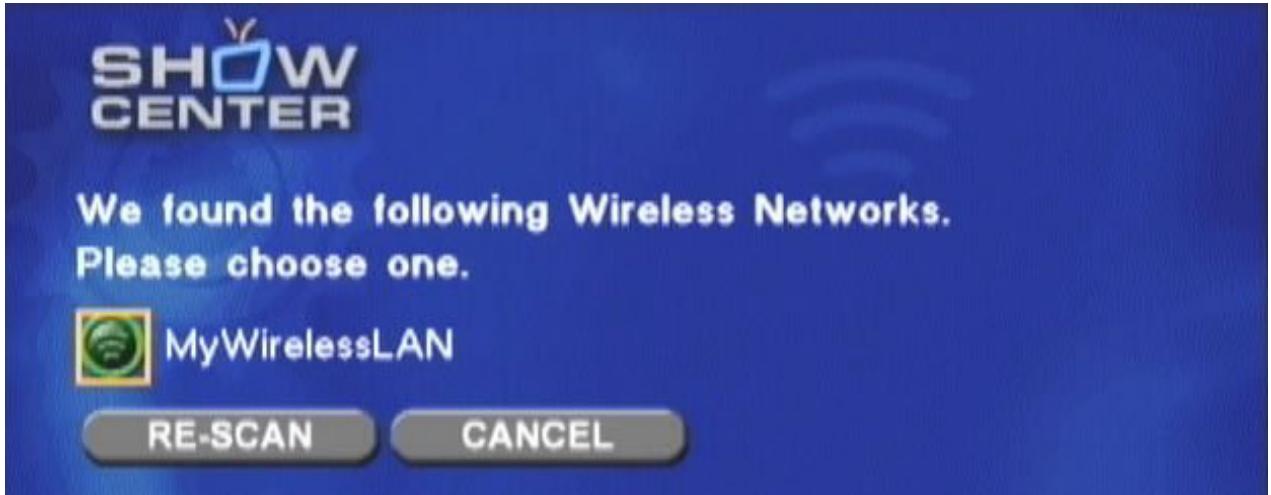 PINNACLE SHOWCENTER - Wireless network configuration for the ShowCenter Player - 1