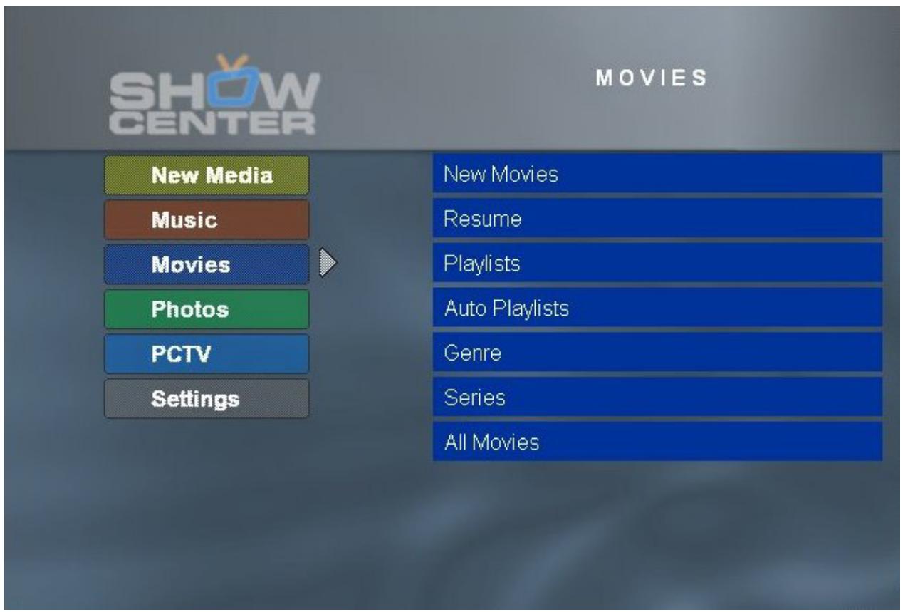 PINNACLE SHOWCENTER - TV Menu - Movies - 1