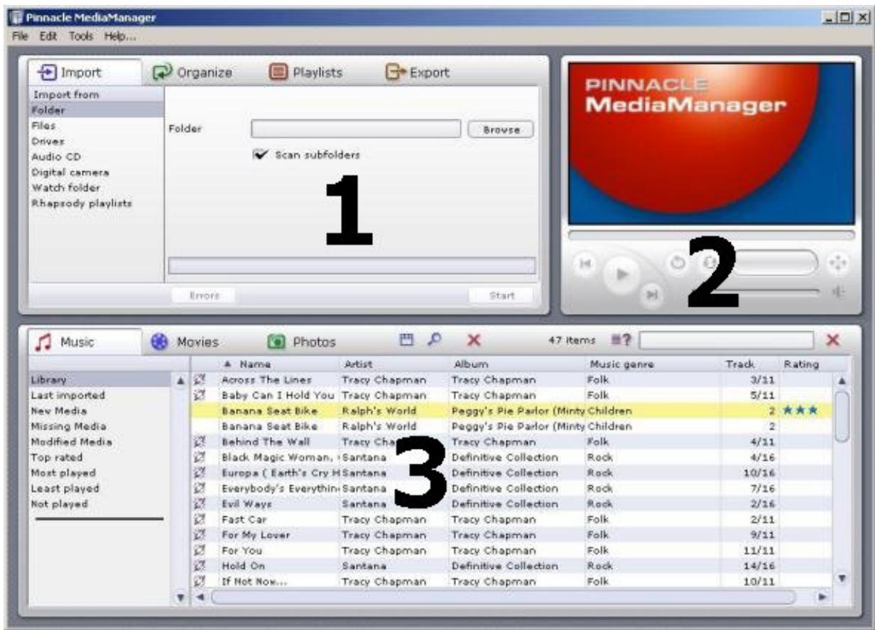PINNACLE SHOWCENTER - Main Window of the Pinnacle MediaManager - 1