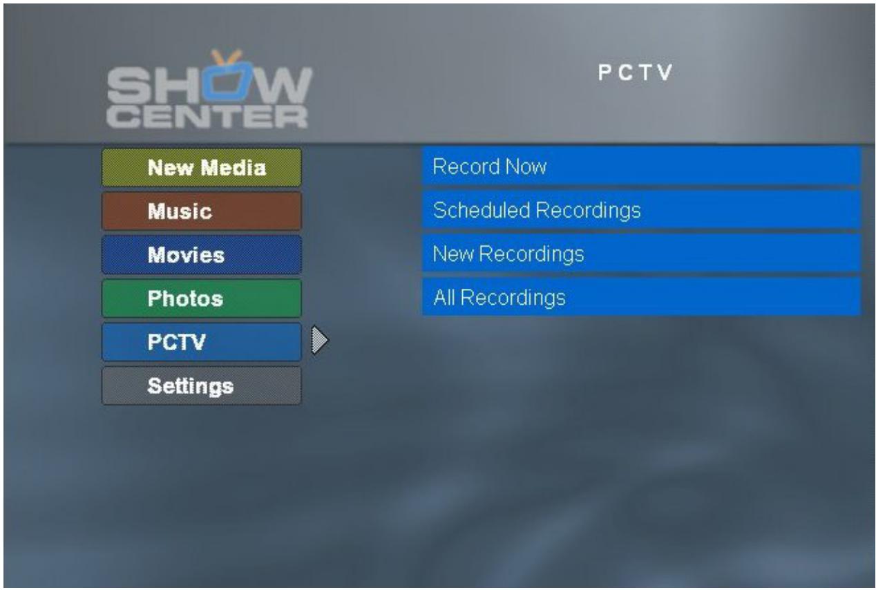 PINNACLE SHOWCENTER - TV Menu - PCTV - 1