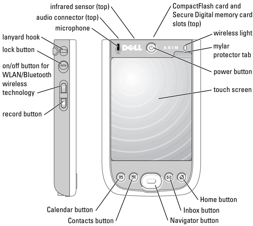 DELL AXIM X51 - Front and Side Views - 1