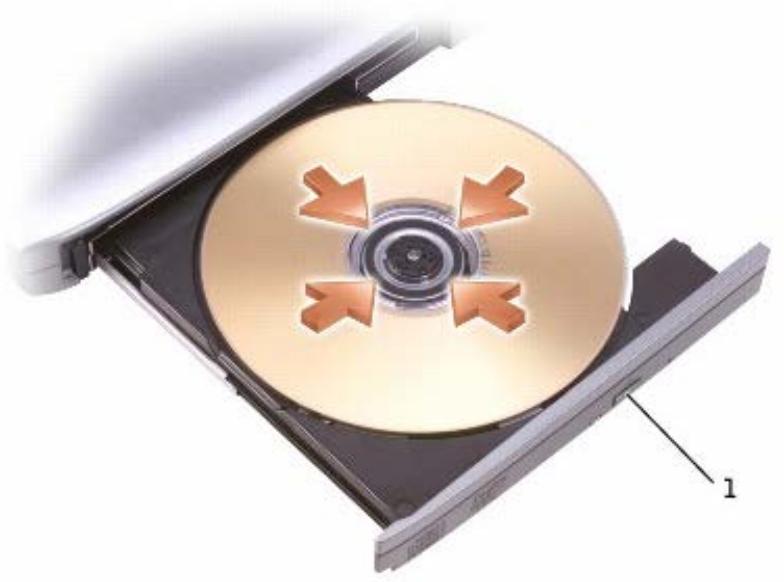 DELL LATITUDE D400 - Using the CD or DVD Tray - 3