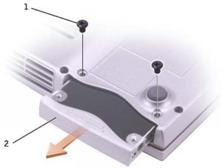 DELL LATITUDE D400 - Replacing the Hard Drive - 1