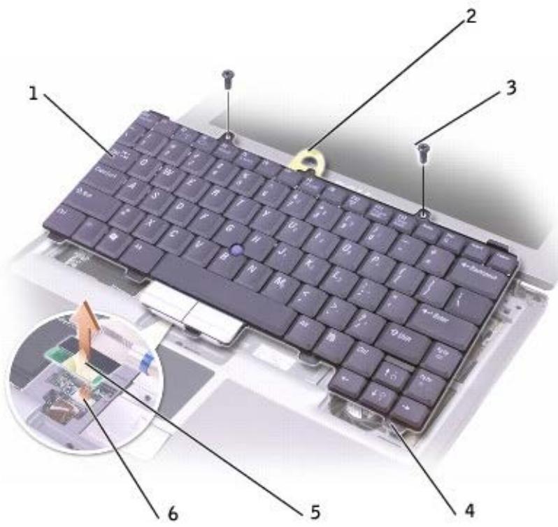 DELL LATITUDE D400 - Replacing the Keyboard - 3