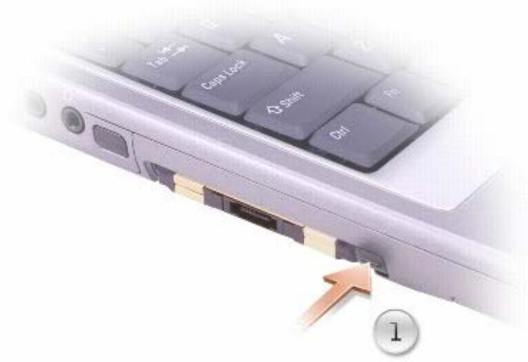 DELL LATITUDE D400 - Removing a PC Card or Blank - 3