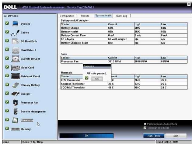 DELL LATITUDE ST2 - Exécution de l'utilitaire de diagnosticpsa - 4