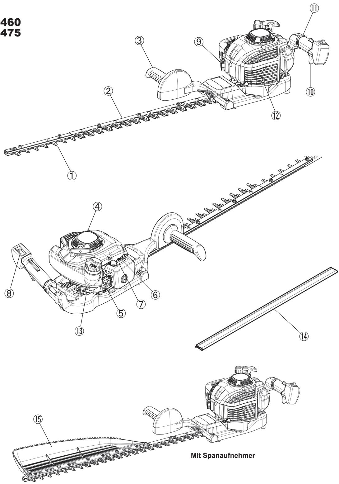 DOLMAR HT-2475 - Benzin-Heckenschere: Modell HT-2460, HT-2475 - 3