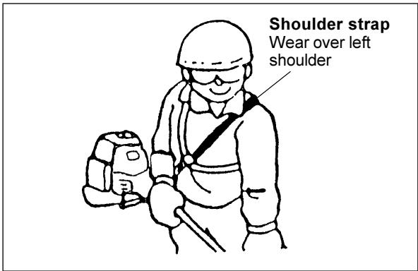 DOLMAR MH-2556 - How to wear the shoulder strap - 1